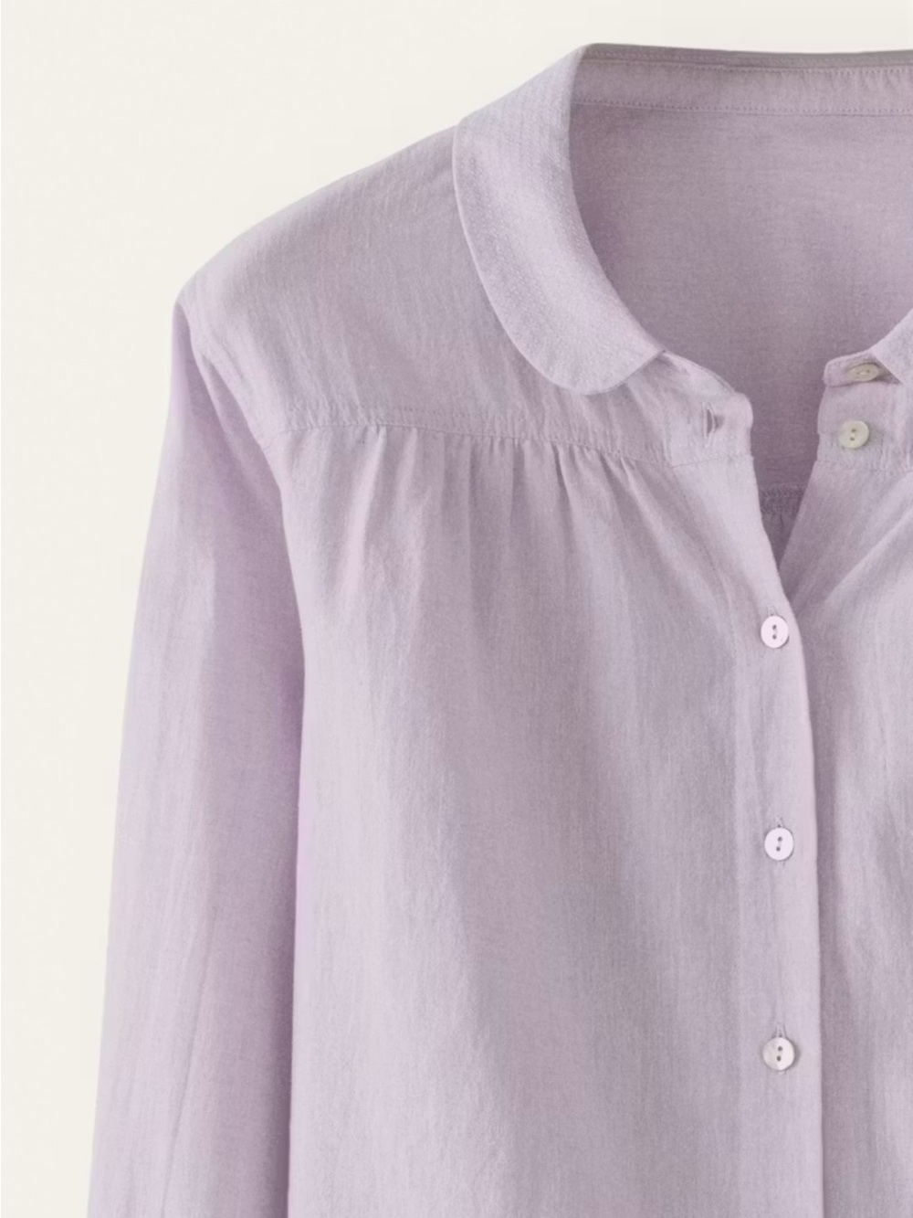 NWT Poetry Lavender Shell Button-Front Women's Blouse Linen Blend Soft - Picture 4 of 15
